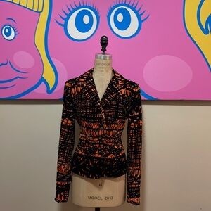 Moschino Cheap Chic Orange Black Velvet Blazer The Nanny
